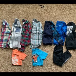 Boys Size 7/8, 10-piece clothing bundle.